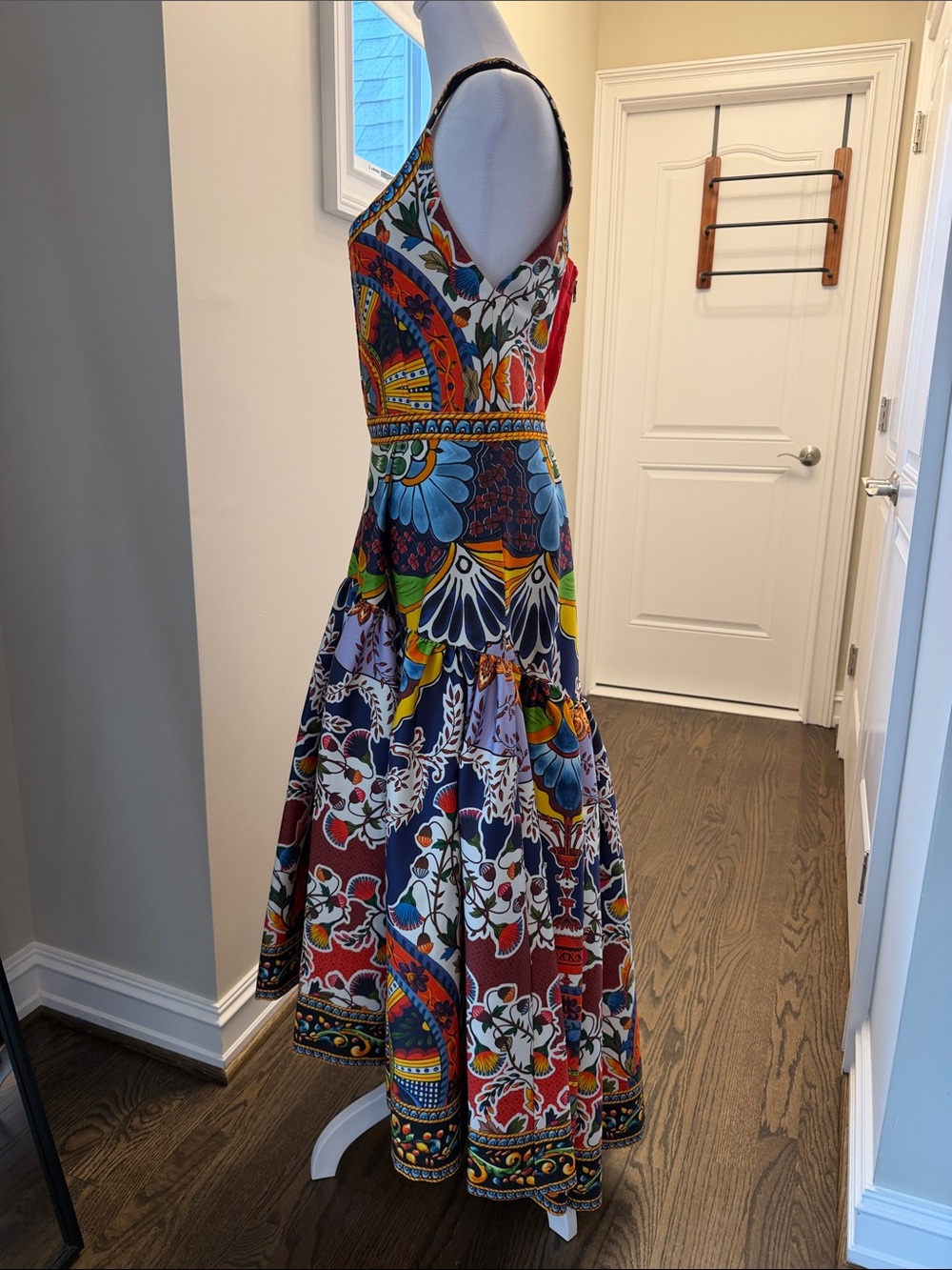 Alice + Olivia Multicolor Mosaic-Print Maxi Dress — Blue, Red, Green, Yellow - Picture 11 of 14